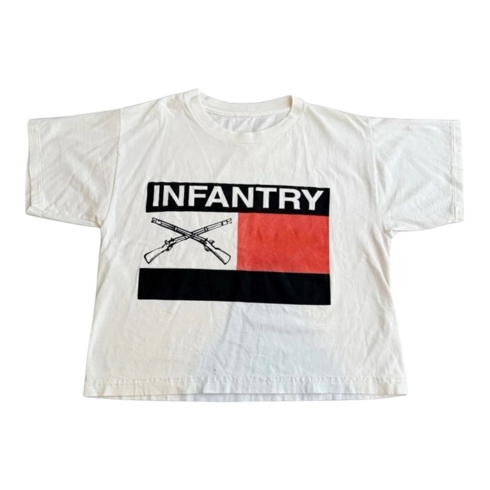 Vintage 90s Infantry Military Single Stitch Boxy Graphic T Shirt Men's Size  XL